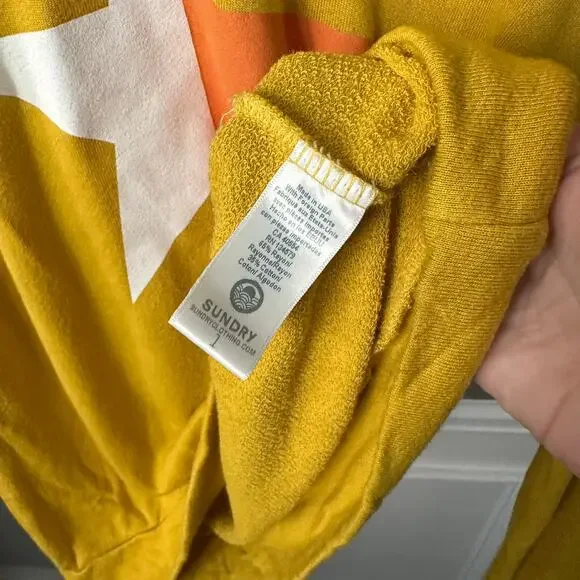 Anthropologie Sundry Texas Star Mustard Sweatshirt, size S - Picture 5 of 6